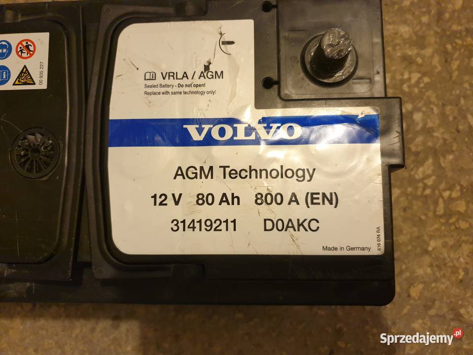 Akumulator AGM 12V80Ah 800A Oryginał Volvo Radom