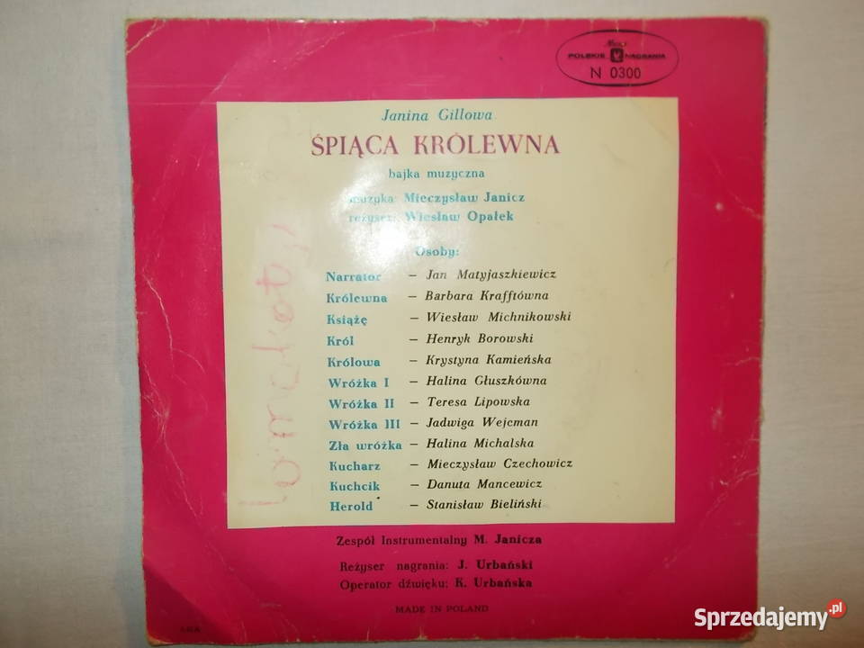 Śpiąca królewnaJanina Gillowawinyl Poznań sprzedam
