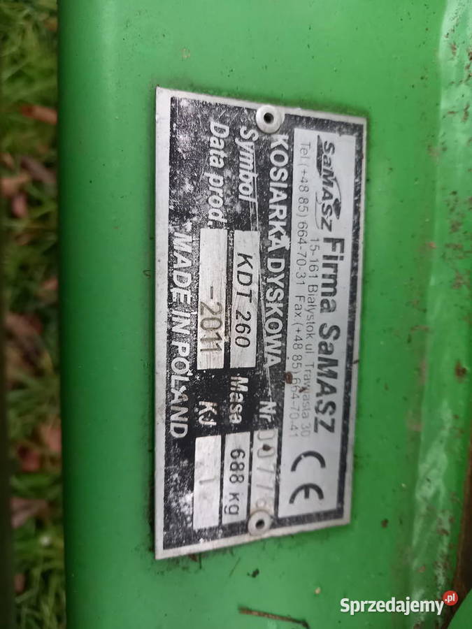Kosiarka dyskowa Samasz KDT 260 nieuszkodzony Przasnysz sprzedam