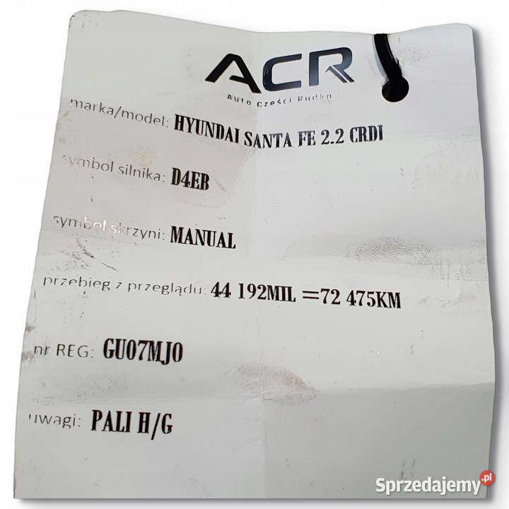 ALTERNATOR Hyundai Santa Fe II 22 CRDI 021319262 Chełm