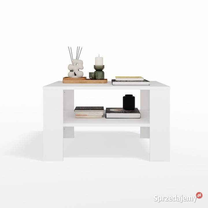 Stolik kawowy z półką pod blatem SQUARE BIAŁY sprzedam