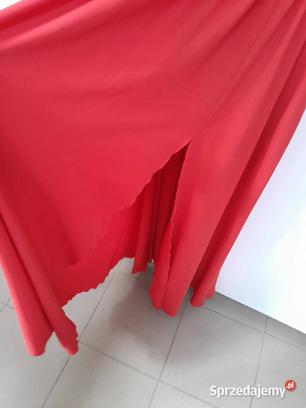 szybka wyprzedaż koronkowa czerwona sukienka 38 Rozkloszowana