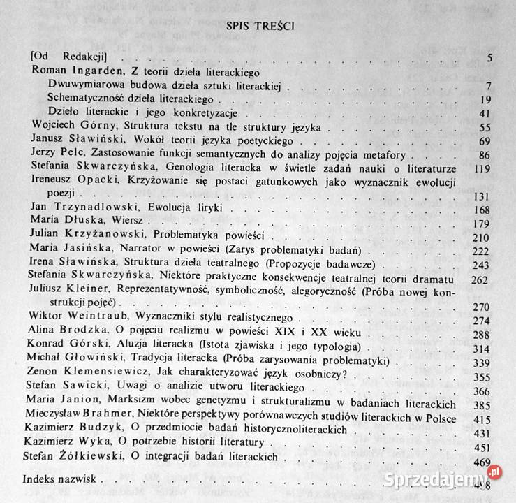 Problemy teorii literatury Roman W Ingarden Chełm