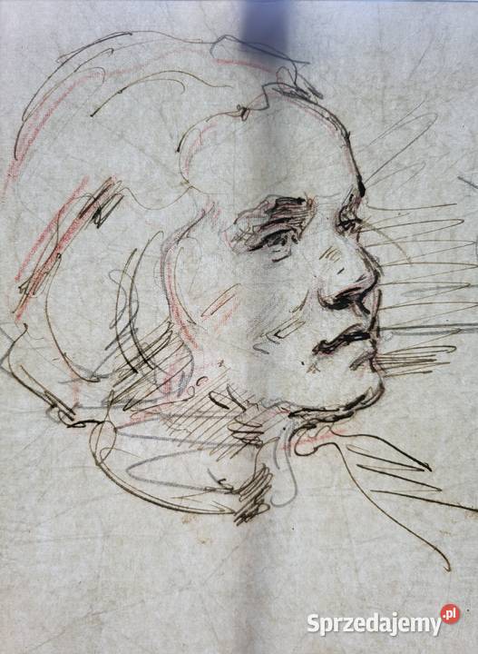 rysunek szkic portret XVII XVIII w Brzesko