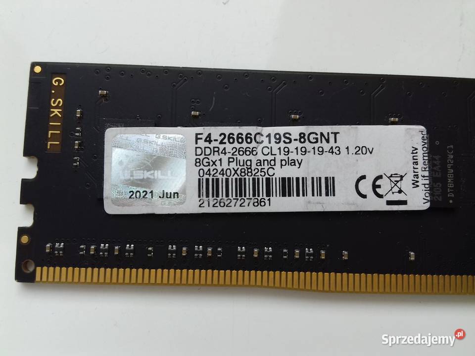 GSkill DDR4 8GB niesprawny 2666MHz CL19 Bydgoszcz sprzedam