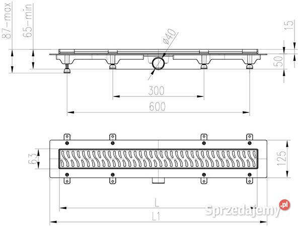 Odpływ liniowy czarny bezzapachowy 65 Super małopolskie