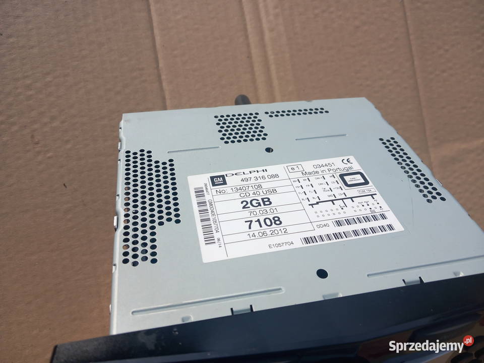 Radio cd40 usb pin Opel Gid z prędkością Żary