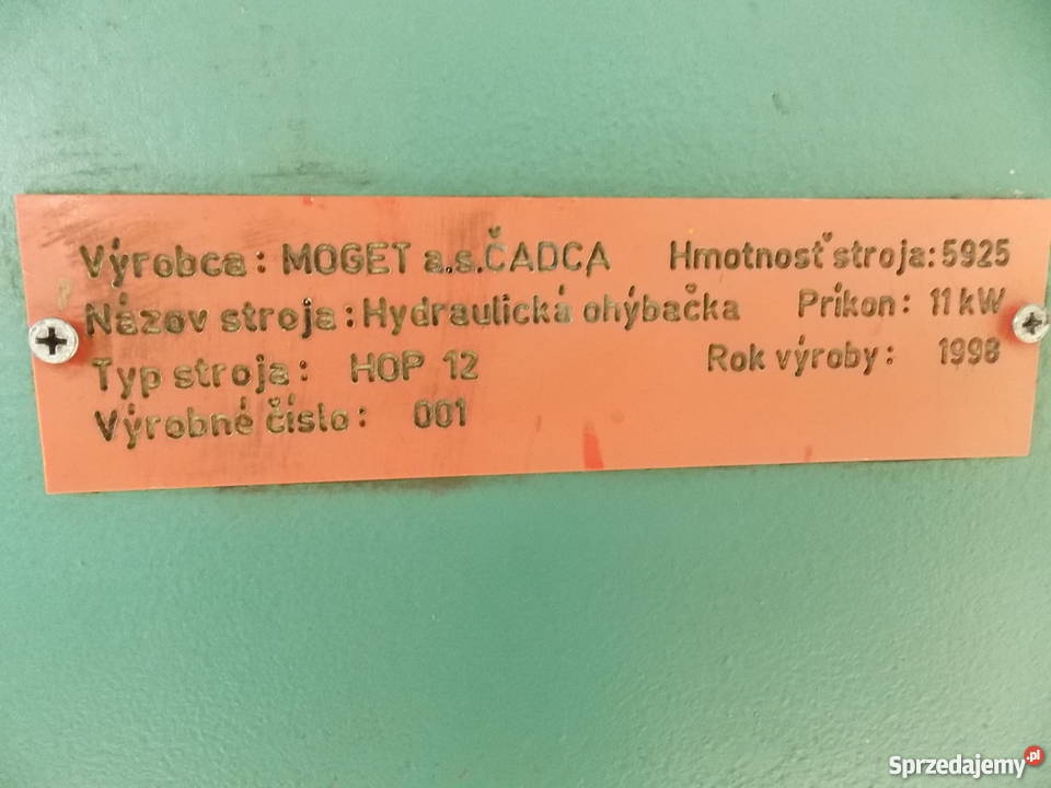 ZAGINARKA DO BLACHY HYDRAULICZNA HOP 12 3000812 Pleszew