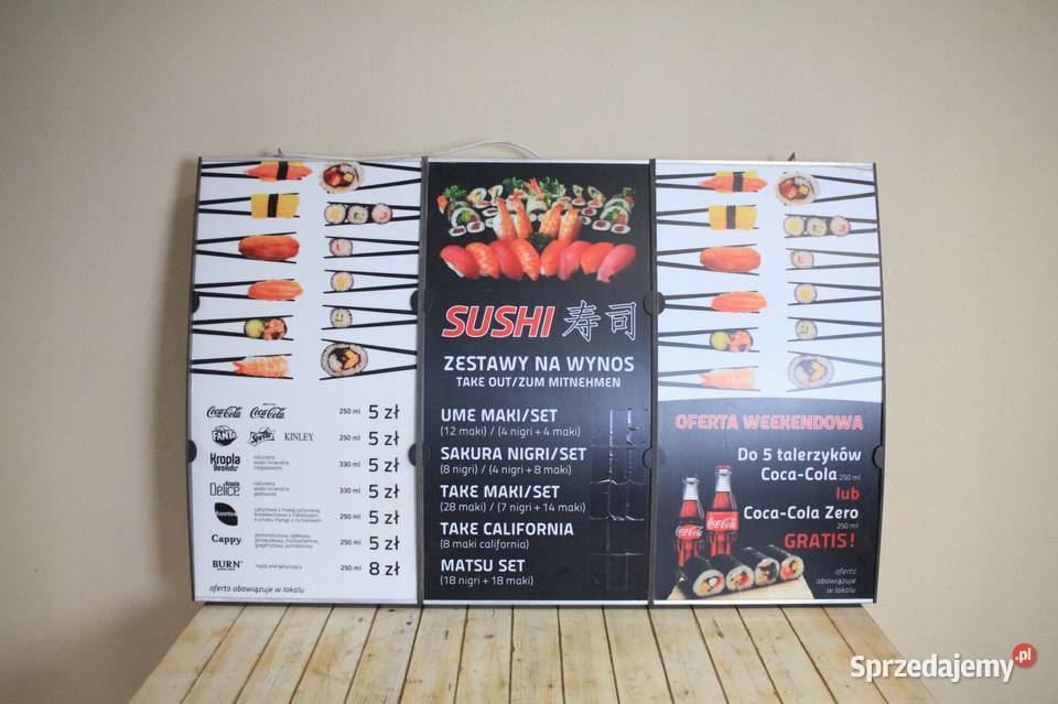 Podświetalny banerreklamamenu restauracji Góra
