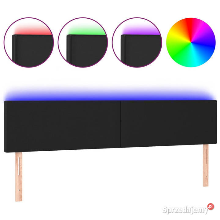 Zagłówek do łóżka z LED czarny 200x5x7888 mazowieckie Warszawa