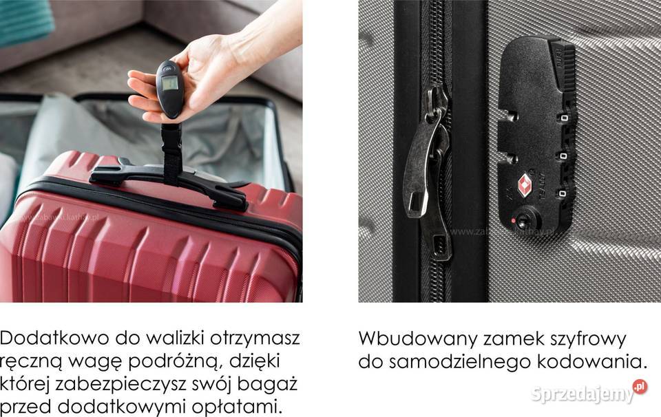 Duża walizka podróżna grafit ABS zamek szyfrowy Poznań
