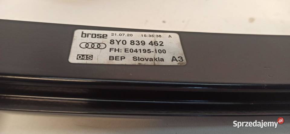 AUDI A3 8Y PODNOŚNIK SZYBY PRAWY TYŁ 8Y0839462 Mechanizmy opuszczania szyb