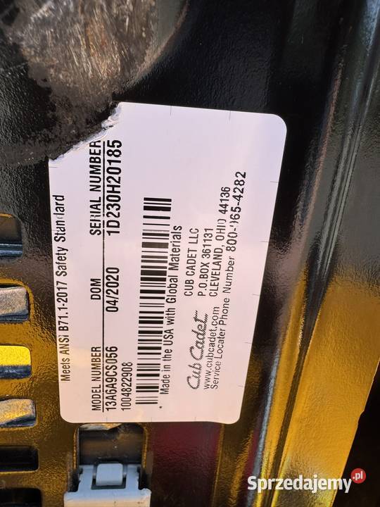Traktorek kosiarka Cub Cadet XT1 2020r z USA Białystok sprzedam