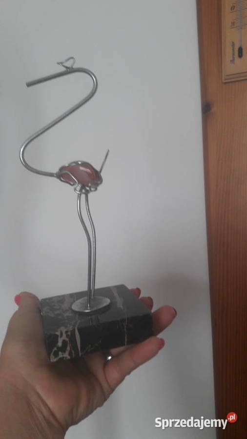 Metalowy ptak z kamykiem kamienna podstawa 21 Radom sprzedam