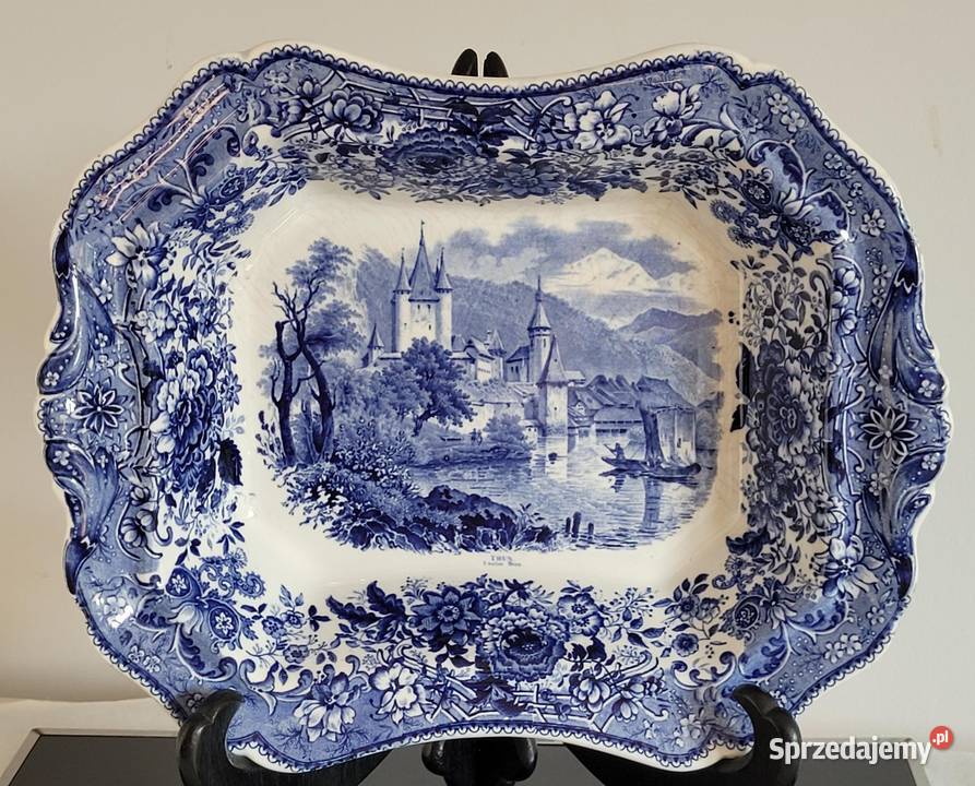 Antyczny półmisek Boch Frres 18451860 kobaltowy Kraków sprzedam