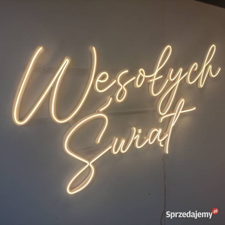 Napis podświetlany neon LED Wesołych Świąt Rawicz sprzedam