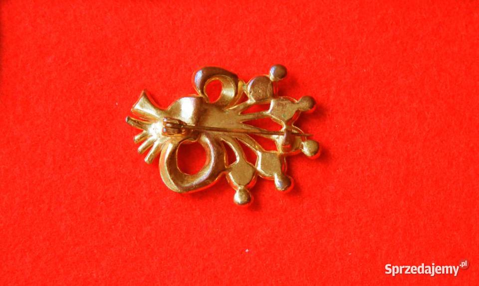 Stara angielska broszka wiązanka kwiatowa z