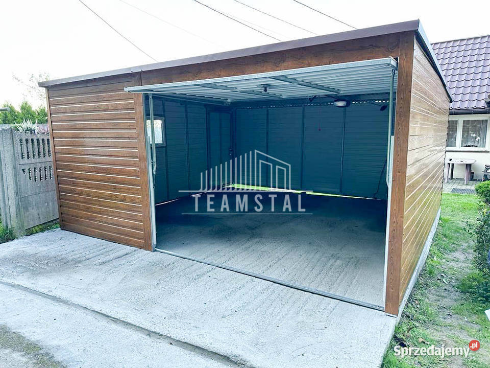 GARAŻ BLASZANY 5m x 6m poziom spad tył Brama 30m2 Sprzedaż