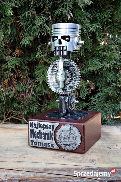 Puchar czaszka tłok Scrap Metal Art Rękodzieło podkarpackie Dębica