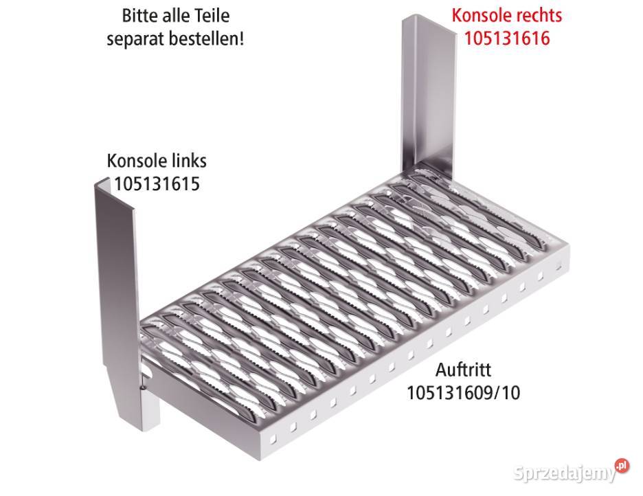 Konsola prawa do stopnia pojedynczego składanego Pozostałe Naczepy