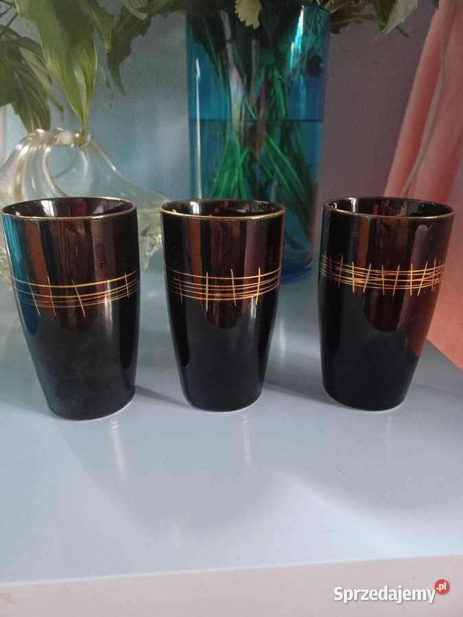 3 kubeczki stare z porcelitu z lat 60 łódzkie