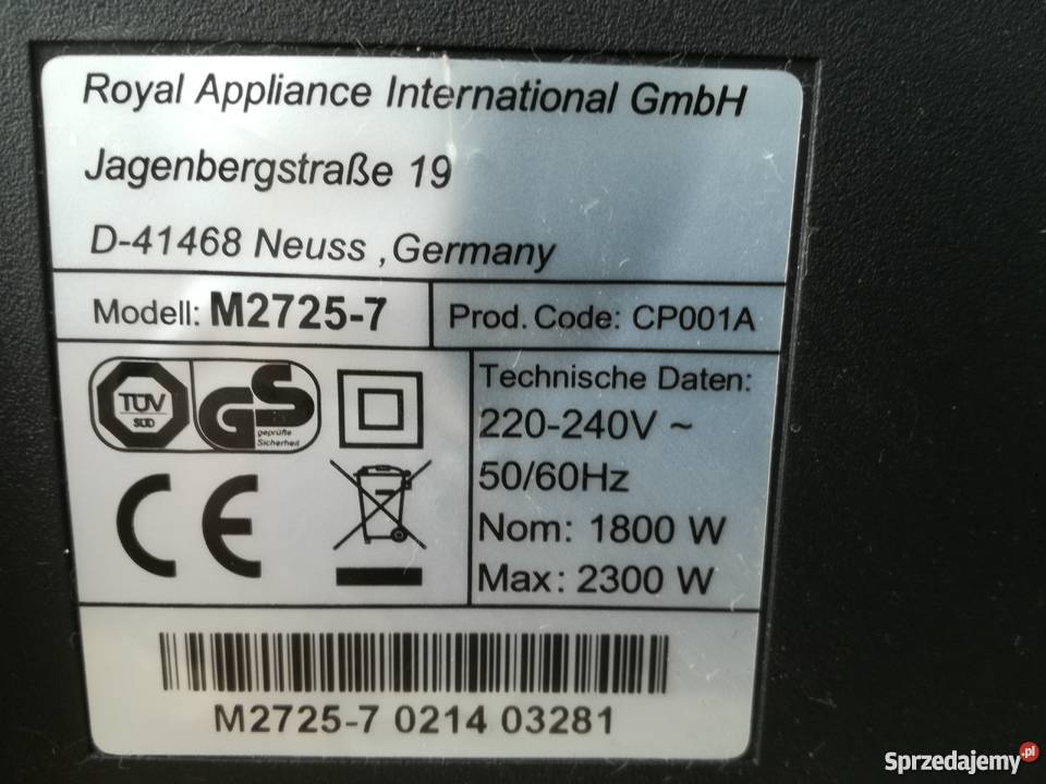 Odkurzacz Royal Appliance Stargard