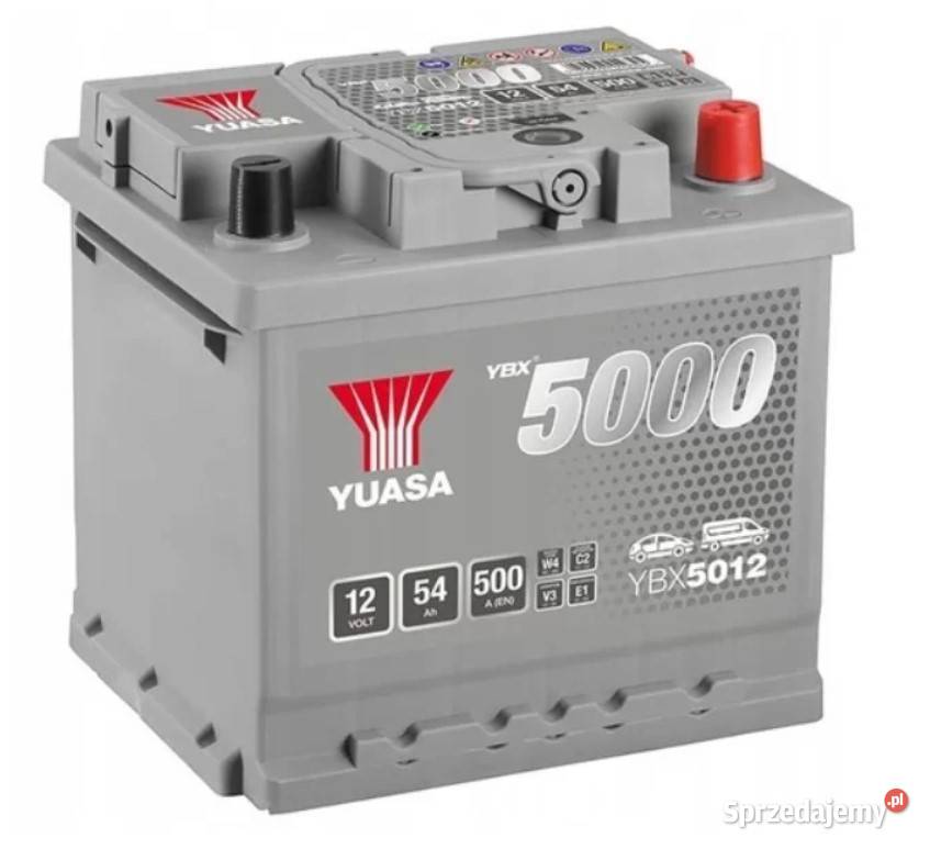 Akumulator Yuasa Silver 12V 54Ah 500A Prawy Plus Układ elektryczny, zapłon Wałbrzych sprzedam