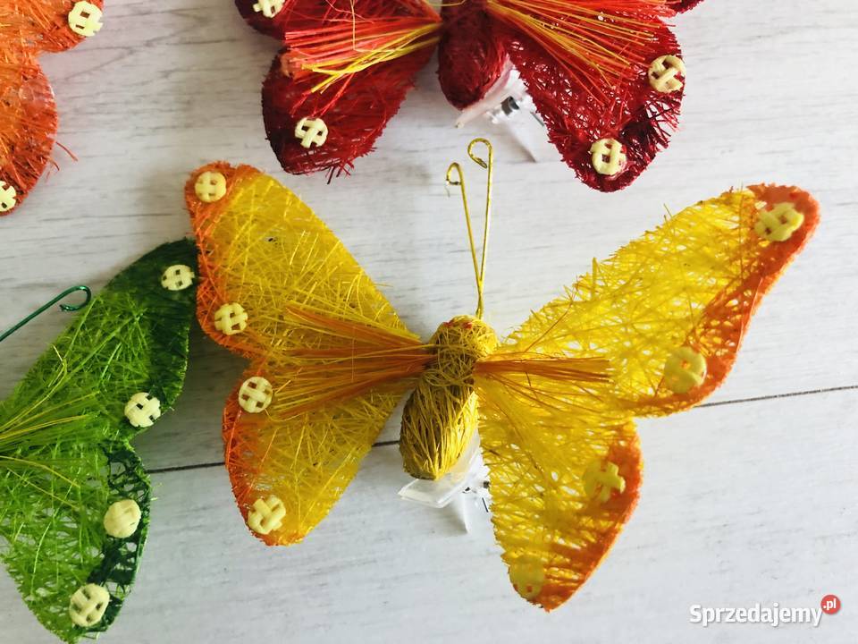 Wielkanoc ozdoby motylki zawieszki 4 sztuki wielokolorowy Wyposażenie wnętrz Łódź