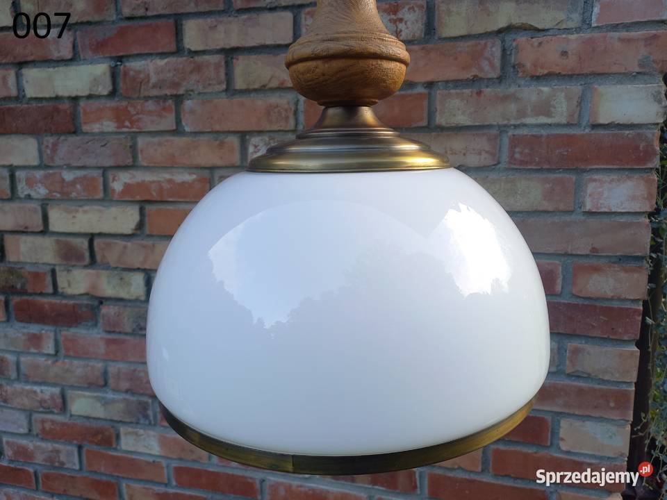 Żyrandol szklany metalowy holenderski z Gawroniec