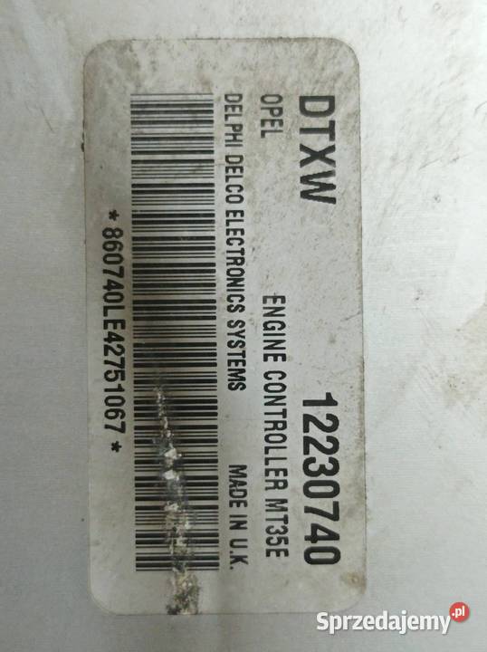 MODUŁ STEROWNIK SILNIKA 12230740 Opel Astra III