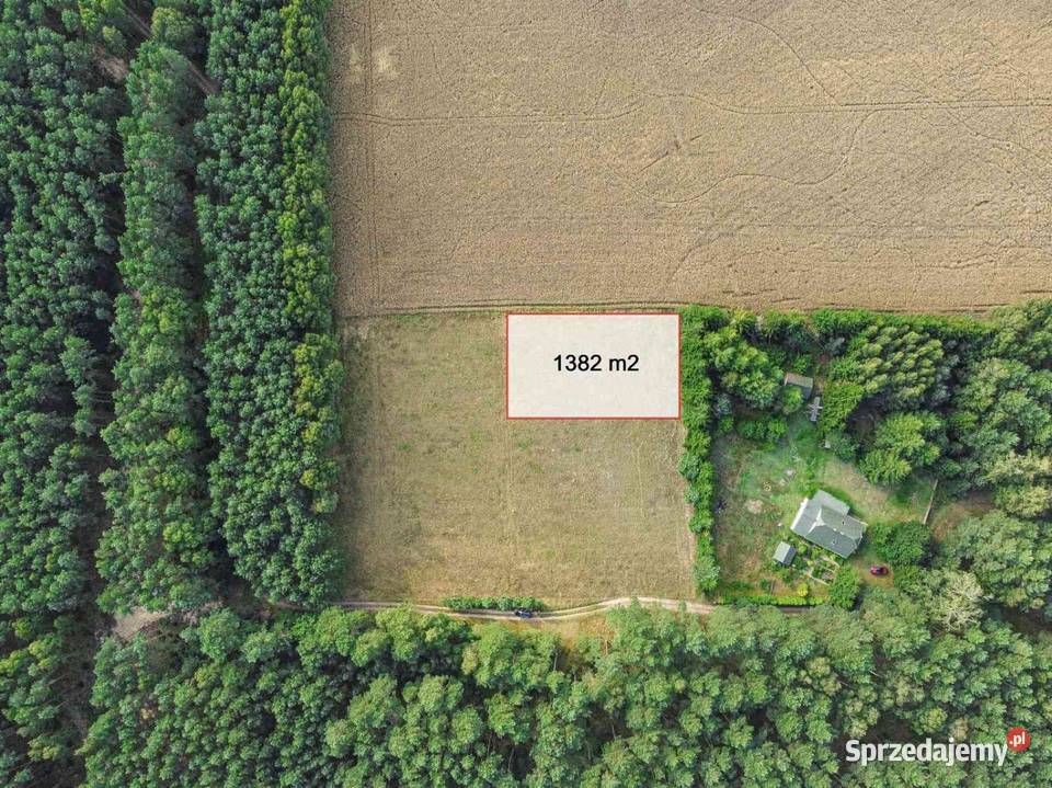 Działka budowlana w otulinie lasu 1382 m2 Bysław