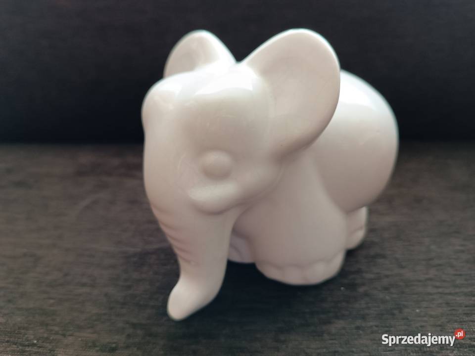 Kolekcjonerska figurka z kamionki duży słoń Szczyrk