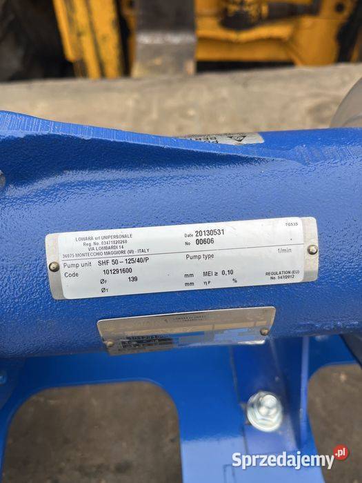 Pompa LOWARA SHF 50125 4KW 3684m3h H 23312m NOWA wielkopolskie Tuliszków sprzedam