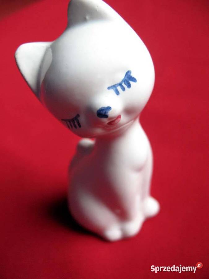 Kot biały mały kotek porcelana 8 x 35 x 3 mazowieckie