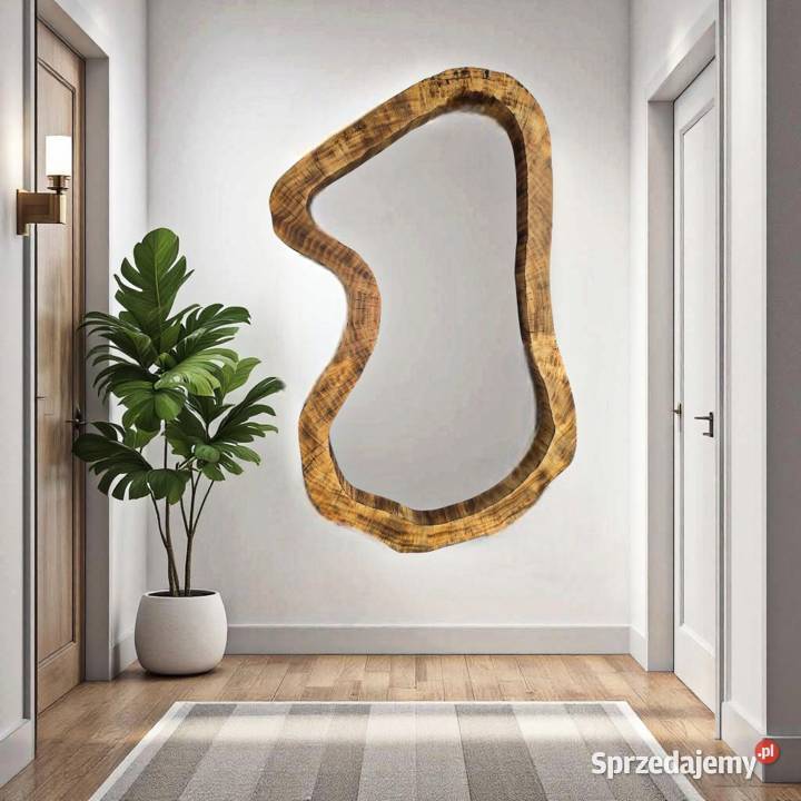 Niebanalne lustro do przedpokoju drewniane