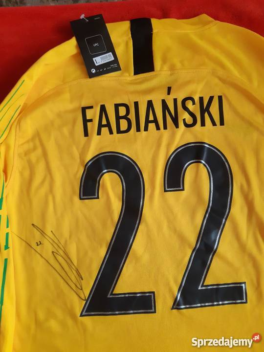 Koszulka bramkarska FABIAŃSKI 22 z autografem Piłka nożna Lublin sprzedam