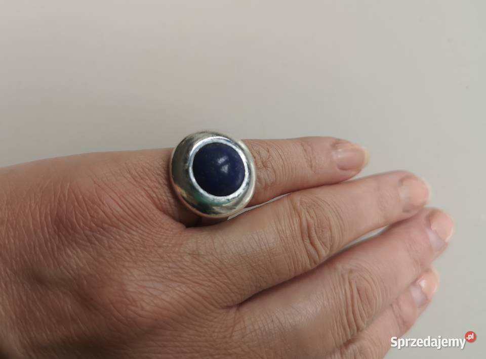 Pierścionek z lapis lazuli srebro vintage kujawsko-pomorskie sprzedam