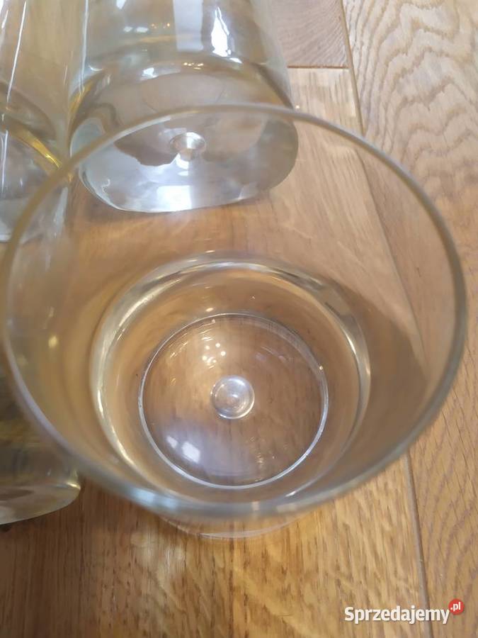 Szklanka ciężka ozdobna bąbel powietrza PRL
