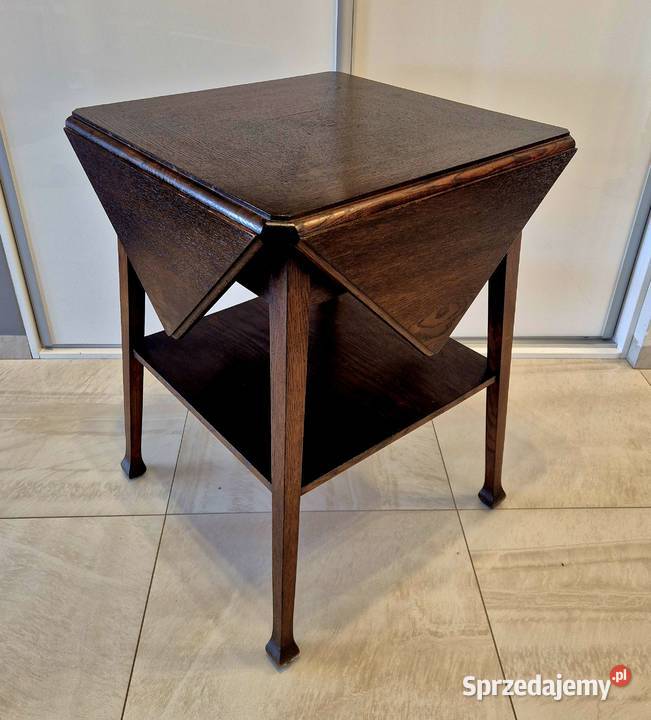 Stary stolik dębowy klapak Meble Bydgoszcz