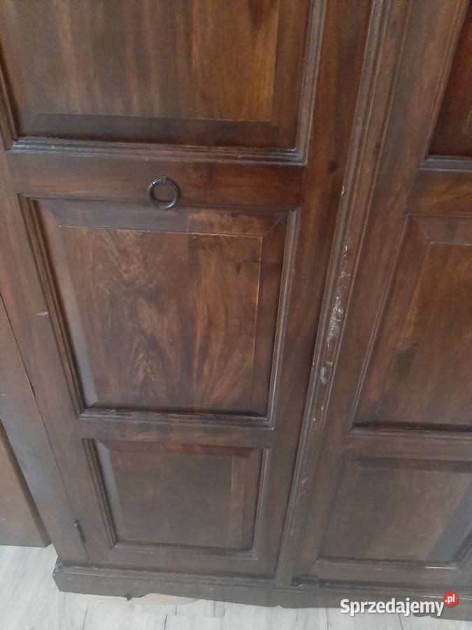 Drewniana szafa palisander w stylu kolonialnym 190cm Kępa