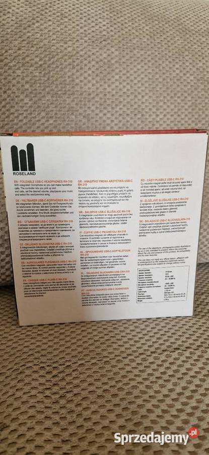 Słuchawki nauszne składane Roseland kabel typ C Słuchawki i głośniki
