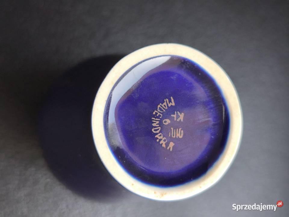 Porcelanowy wazonik niebieski Gdańsk