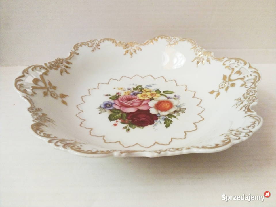 stara miska w kwiaty Eglantine Germany porcelana Wyposażenie wnętrz śląskie