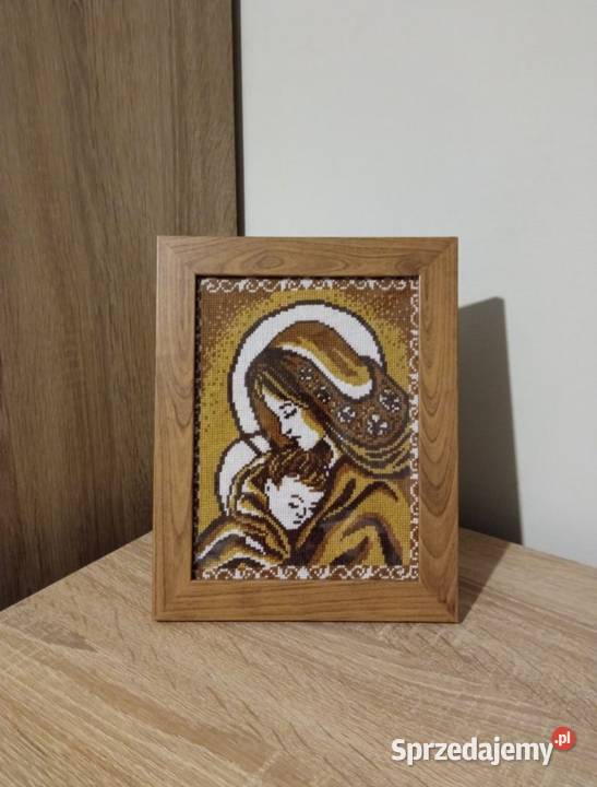 Obrazy religijne haft krzyżykowy Jezus Maryja warmińsko-mazurskie Olsztyn