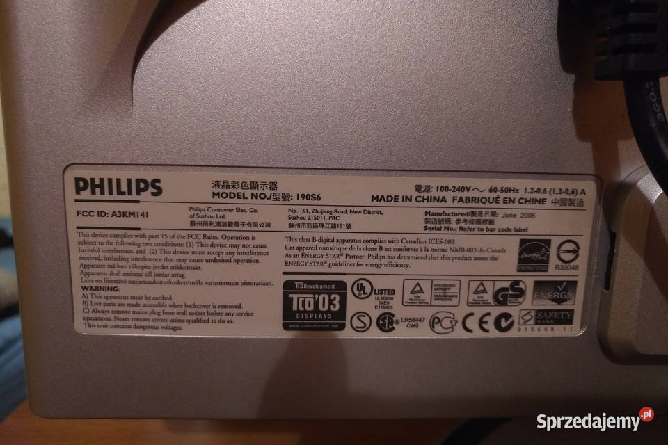 Sprzedam monitor 19 PHILIPS obudowa do komputera Rybnik