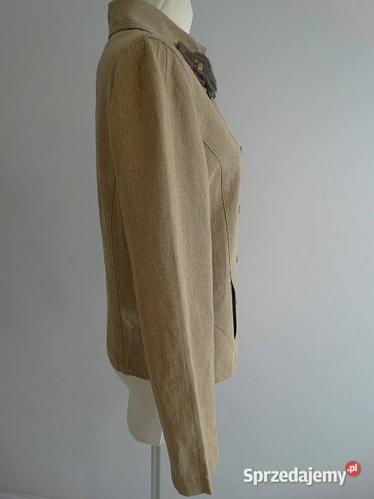 Kurtka Trencz Bosmanka Lniana Len Bawełna Lekka Łomża