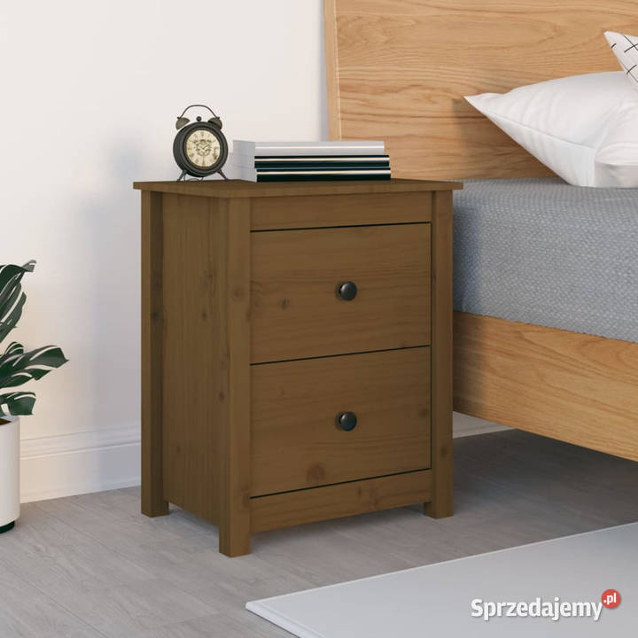 Szafka nocna miodowy brąz 50x35x615 lite drewno