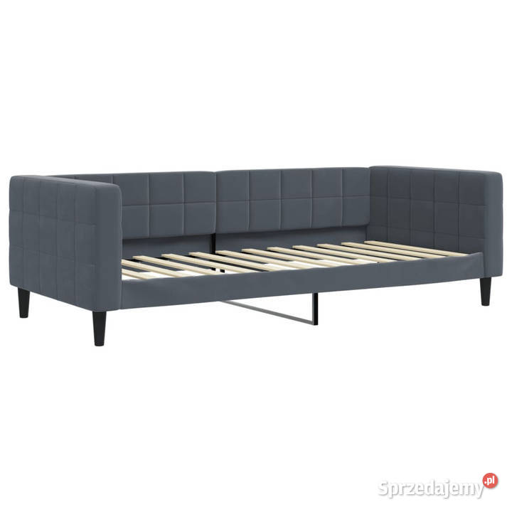 Sofa z materacem do spania ciemnoszara aksamit 110cm Warszawa