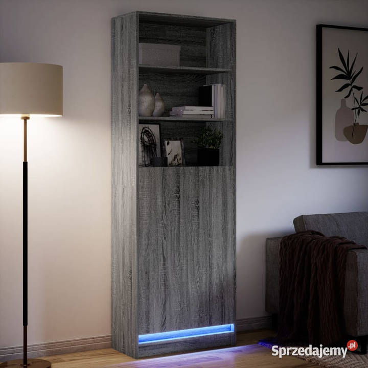 Wysoka szafka z LED szary dąb sonoma 69x325x200 Warszawa sprzedam