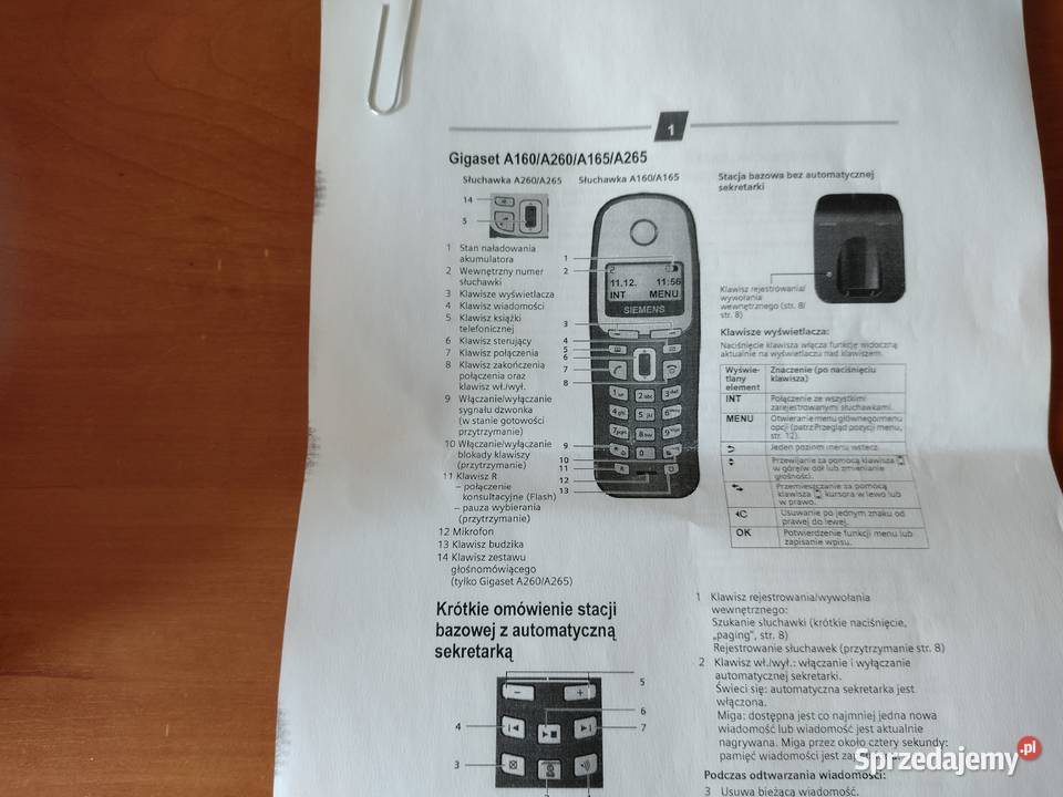 Siemens Gigaset A 160 telefon bezprzewodowy Telefony bezprzewodowe wielkopolskie Poznań